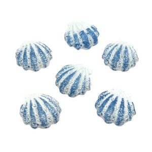Öntapadós kerámia kagyló kék-fehér 3 cm 6 db